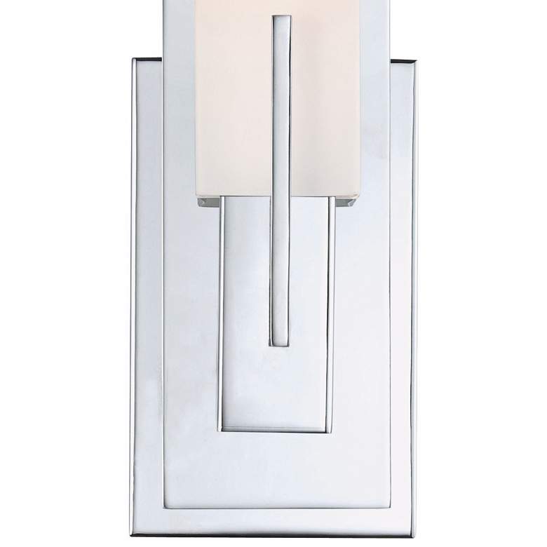 Image 5 Possini Euro Midtown 15 inch High White Glass Chrome Wall Sconce more views