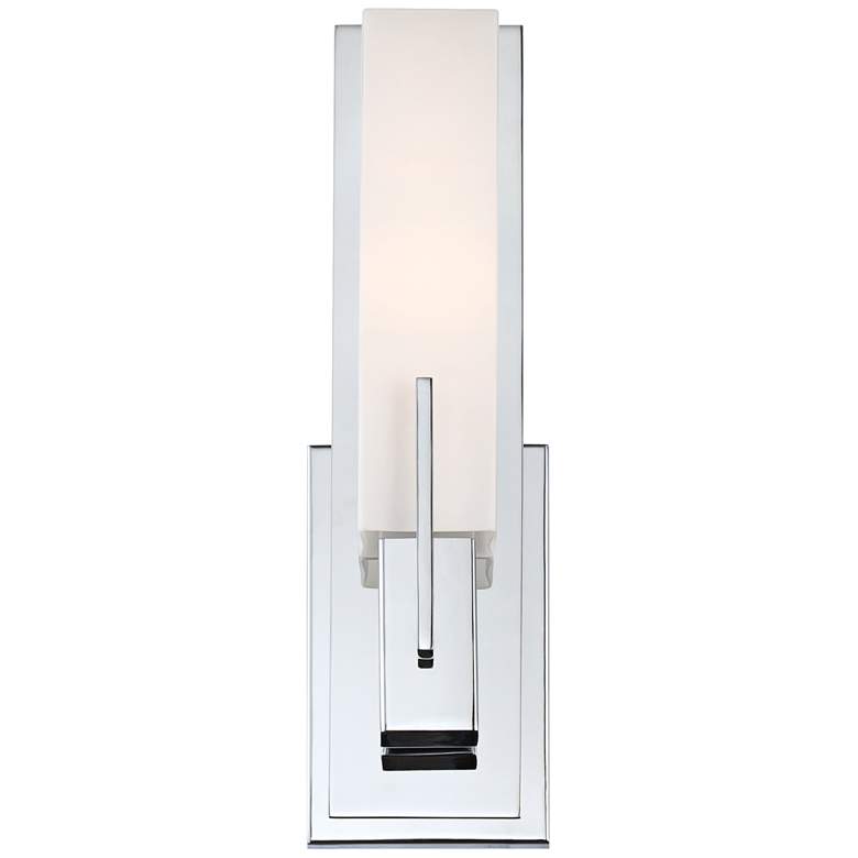 Image 6 Possini Euro Midtown 15 inch High White Glass Chrome Wall Sconce more views