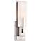 Possini Euro Midtown 15" Nickel and White Glass Modern Wall Sconce