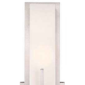 Image5 of Possini Euro Midtown 15" Nickel and White Glass Modern Wall Sconce more views