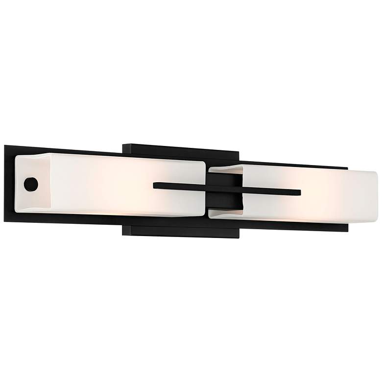 Image 6 Possini Euro Midtown 23 1/2" Black Bath Bar Light Fixture Set of 2 more views