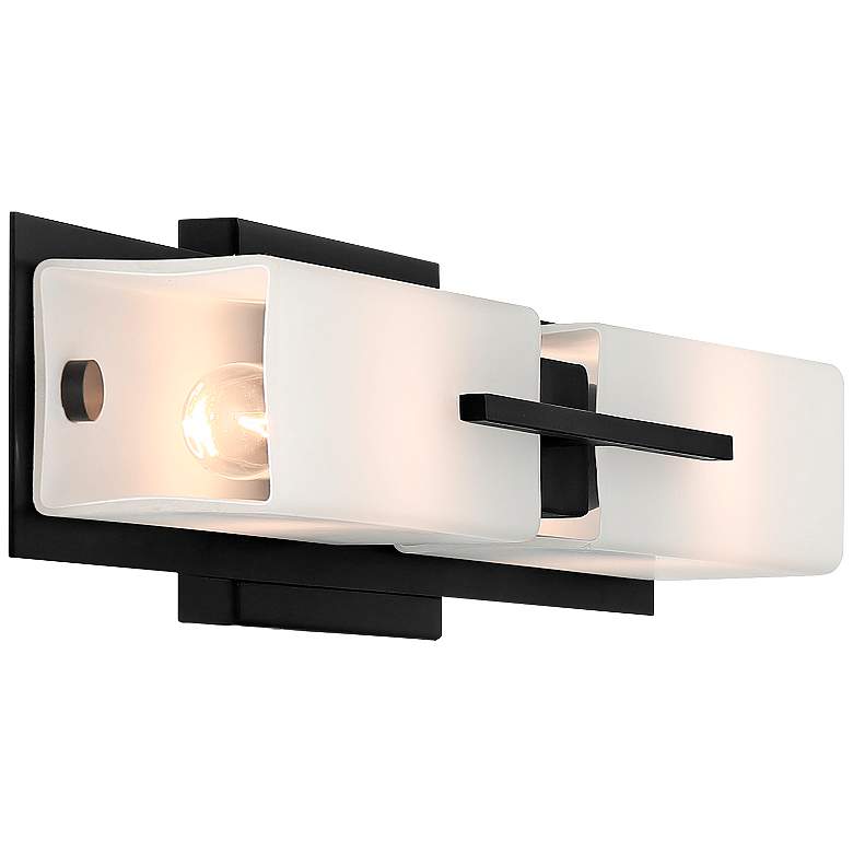 Image 7 Possini Euro Midtown 23 1/2" Black Bath Bar Light Fixture Set of 2 more views