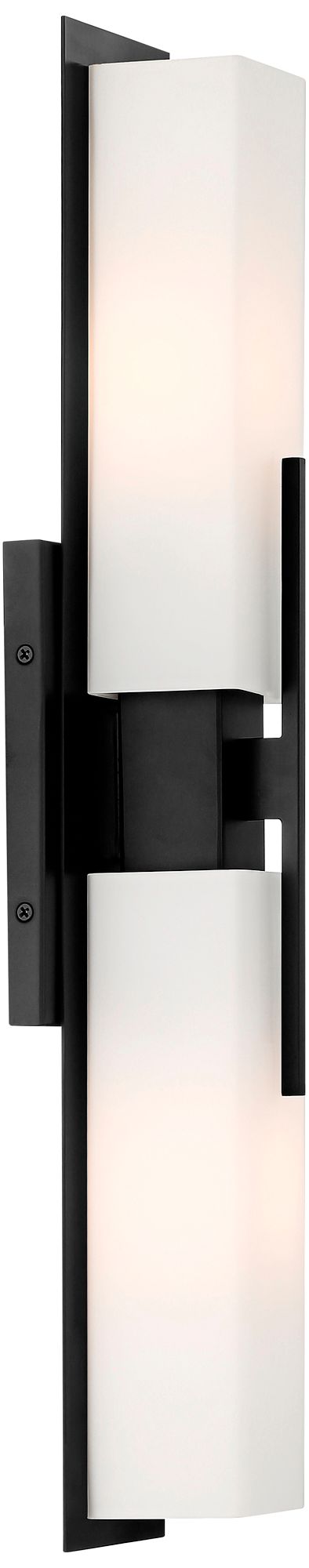 Possini Euro Midtown 23 1/2" Black Bath Bar Light Fixture Set of 2