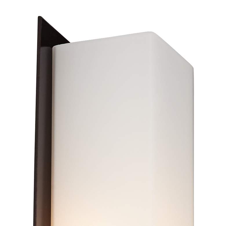 Image 4 Possini Euro Midtown 23 1/2" White Glass Bronze Bath Bar Light Fixture more views