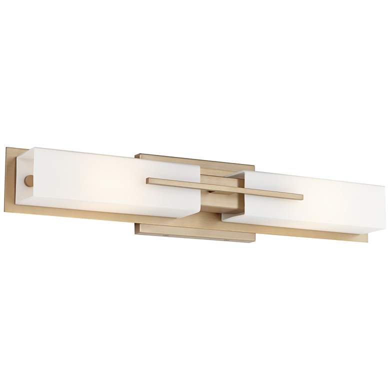 Image 3 Possini Euro Midtown 23 1/2 inch Wide Burnished Brass Modern Bath Light