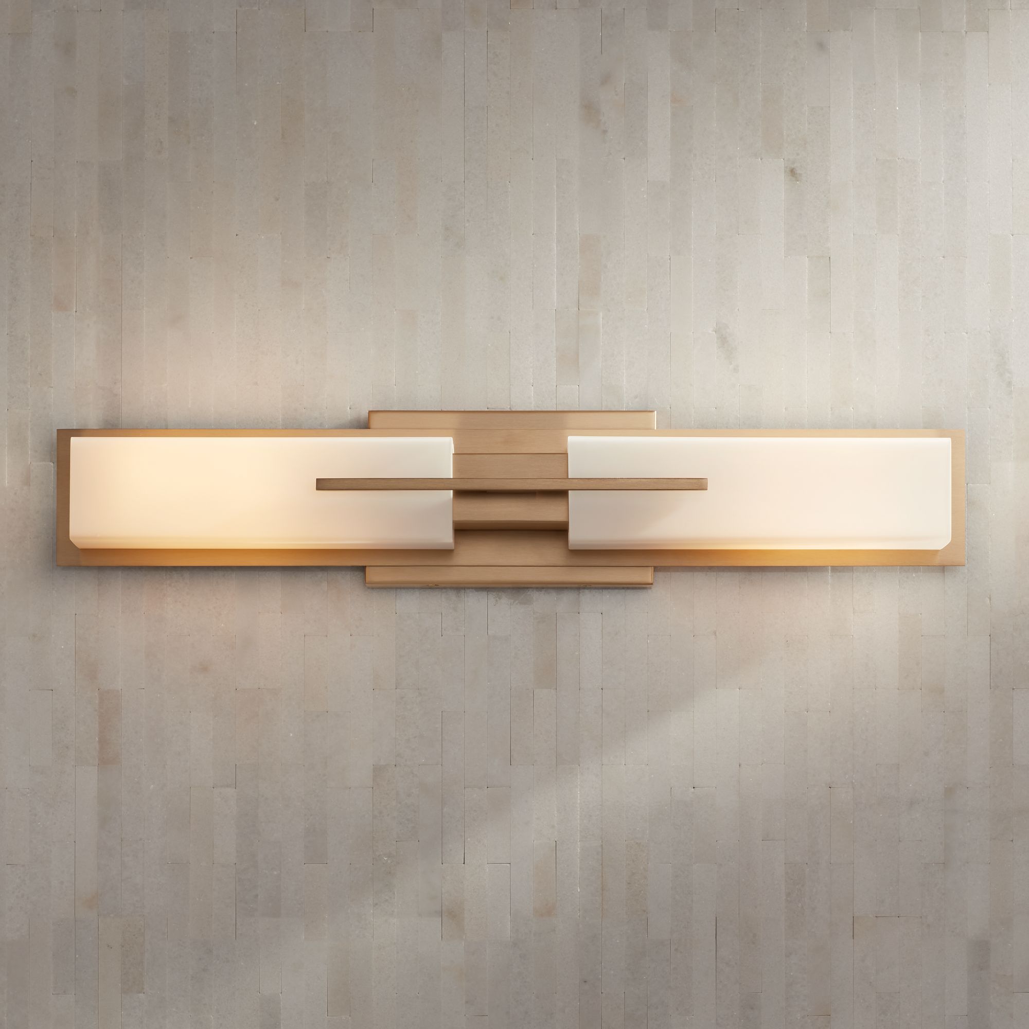 Possini Euro Midtown 23 1/2" Wide Burnished Brass Modern Bath Light in scene