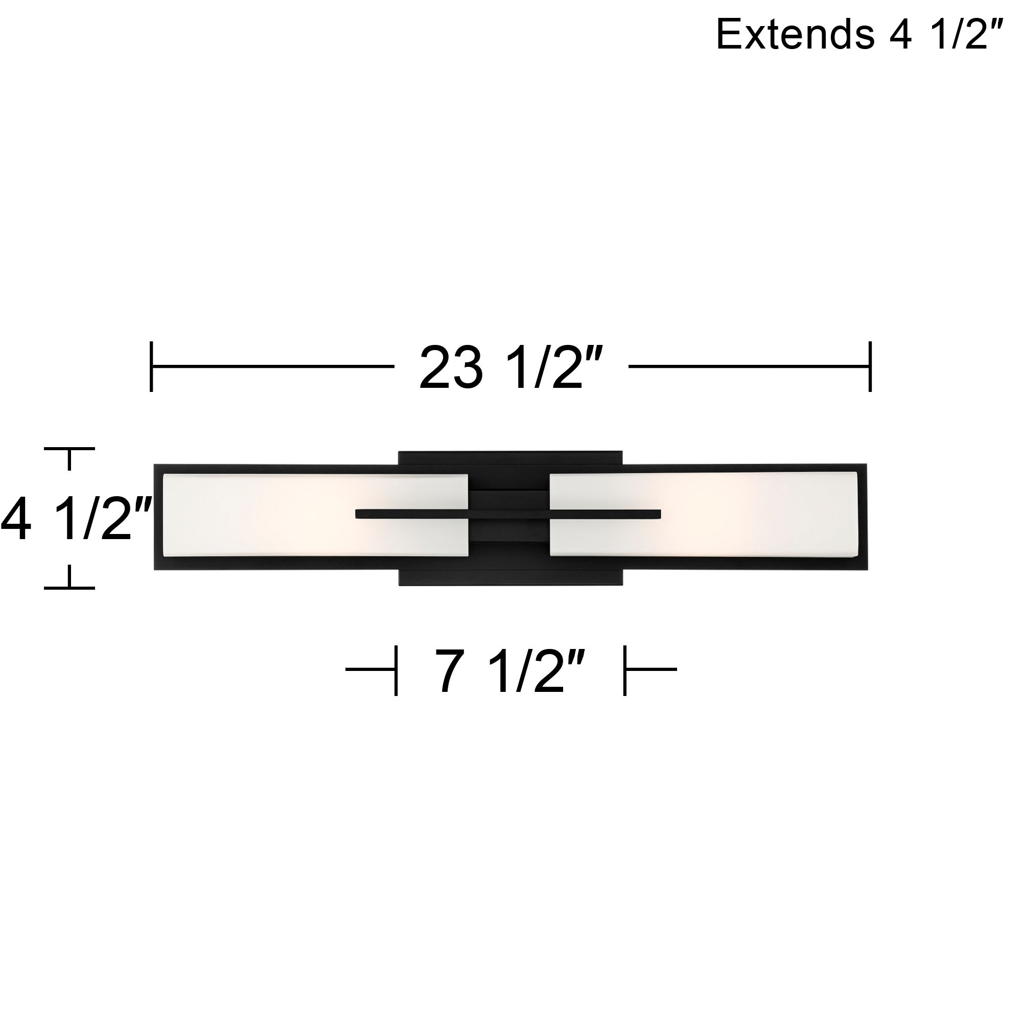 Possini Euro Midtown 23 1/2" Wide Matte Black Bath Light