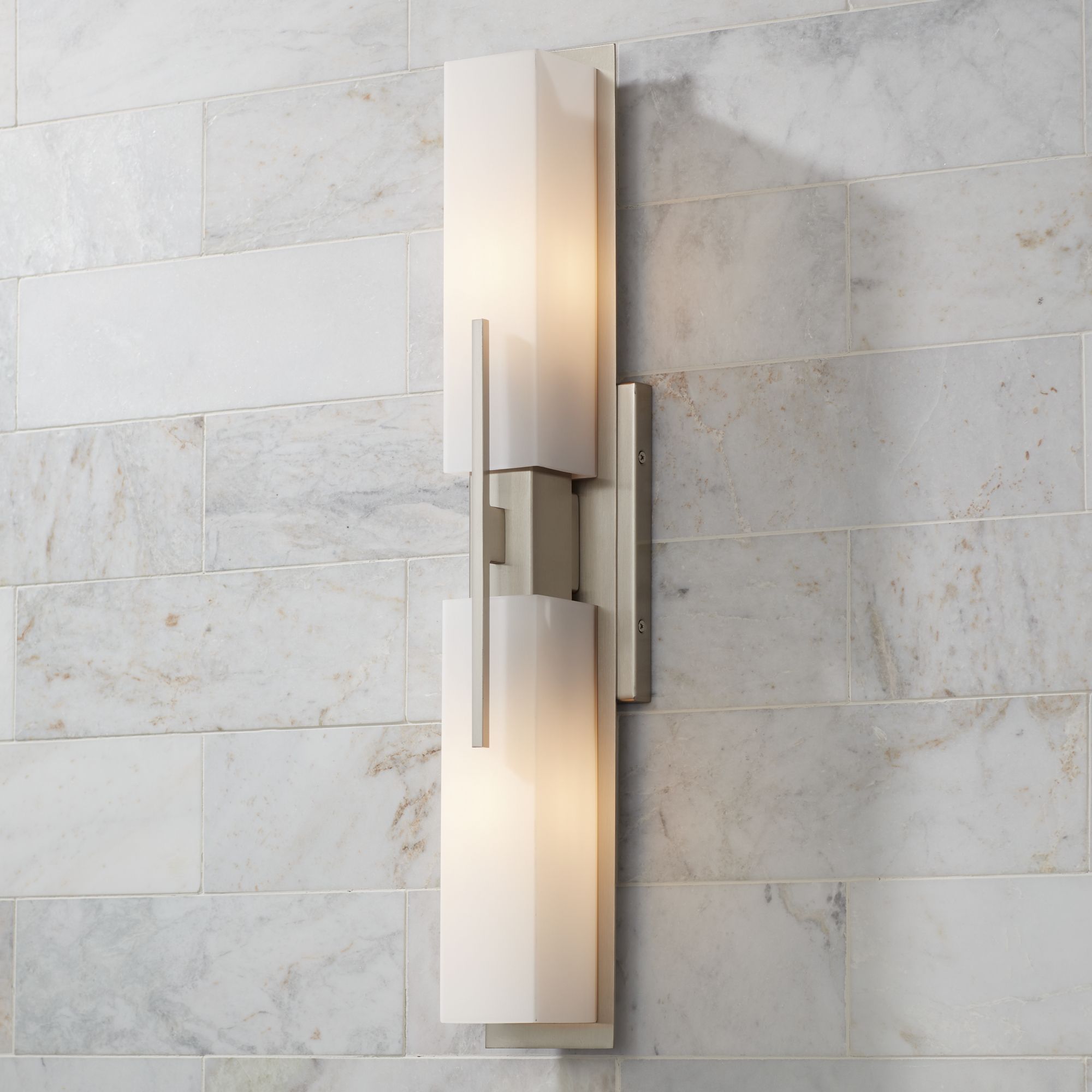 Possini Euro Midtown 23 1/2" Wide Satin Nickel Modern Bath Light in scene