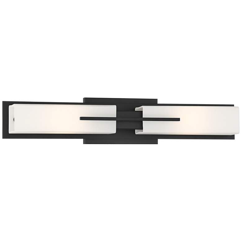 Image 2 Possini Euro Midtown 23 1/2"W Black Bath Bar Light Fixture