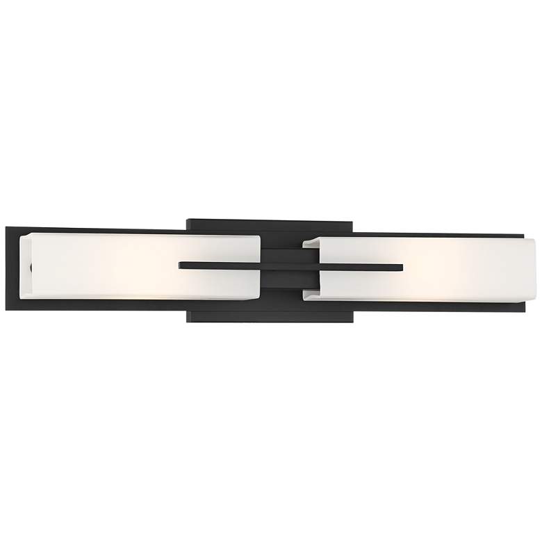 Image 2 Possini Euro Midtown 23 1/2 inchW Black Bath Bar Light Fixture