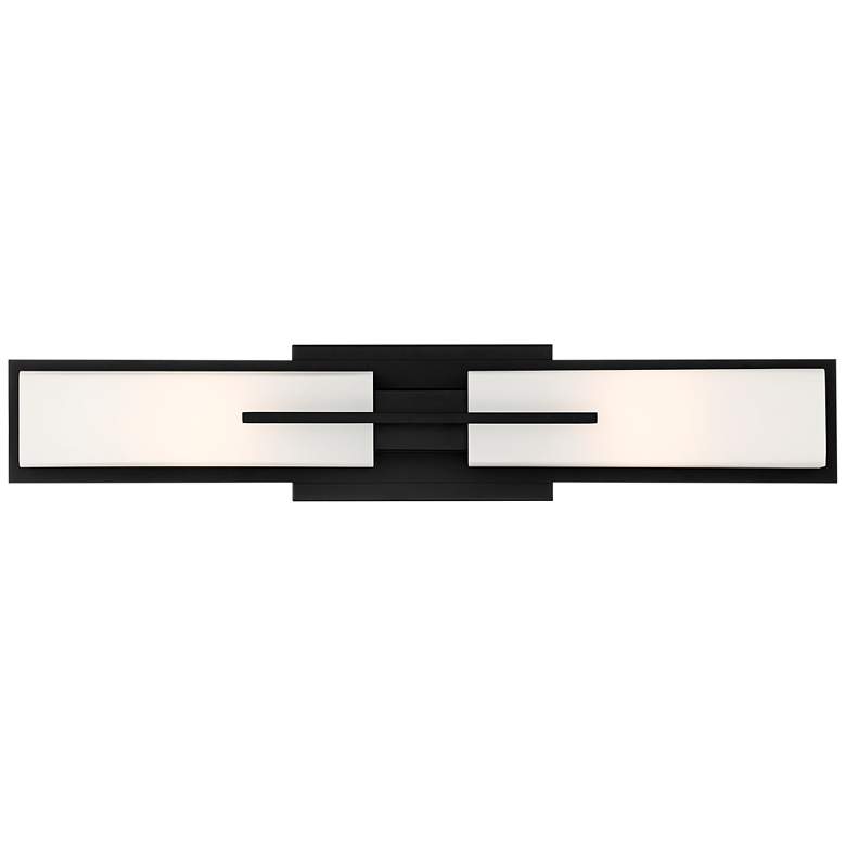 Image 5 Possini Euro Midtown 23 1/2 inchW Black Bath Bar Light Fixture more views