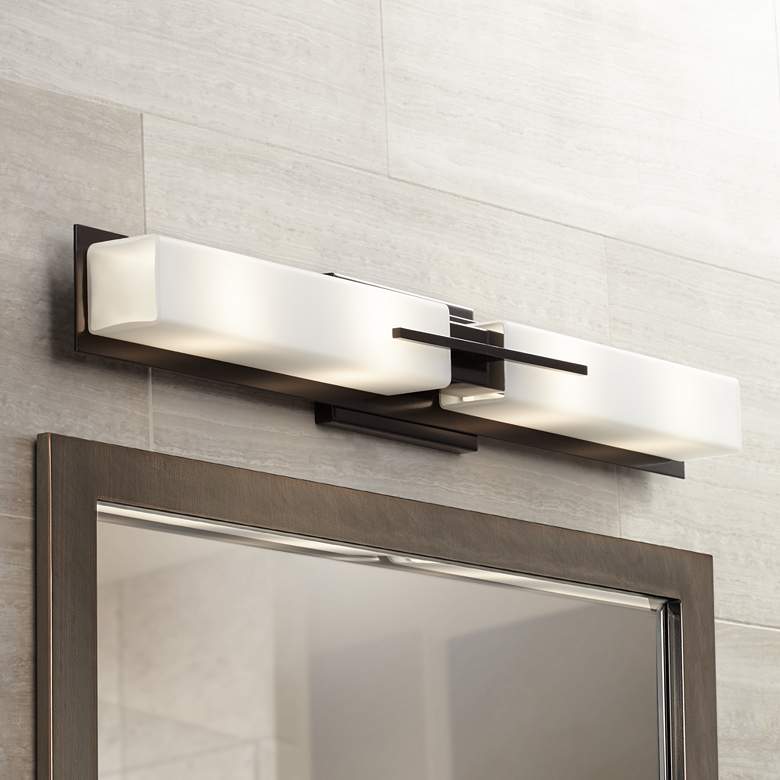 Image 1 Possini Euro Midtown 31 3/4"W Bronze Bath Bar Light Fixture