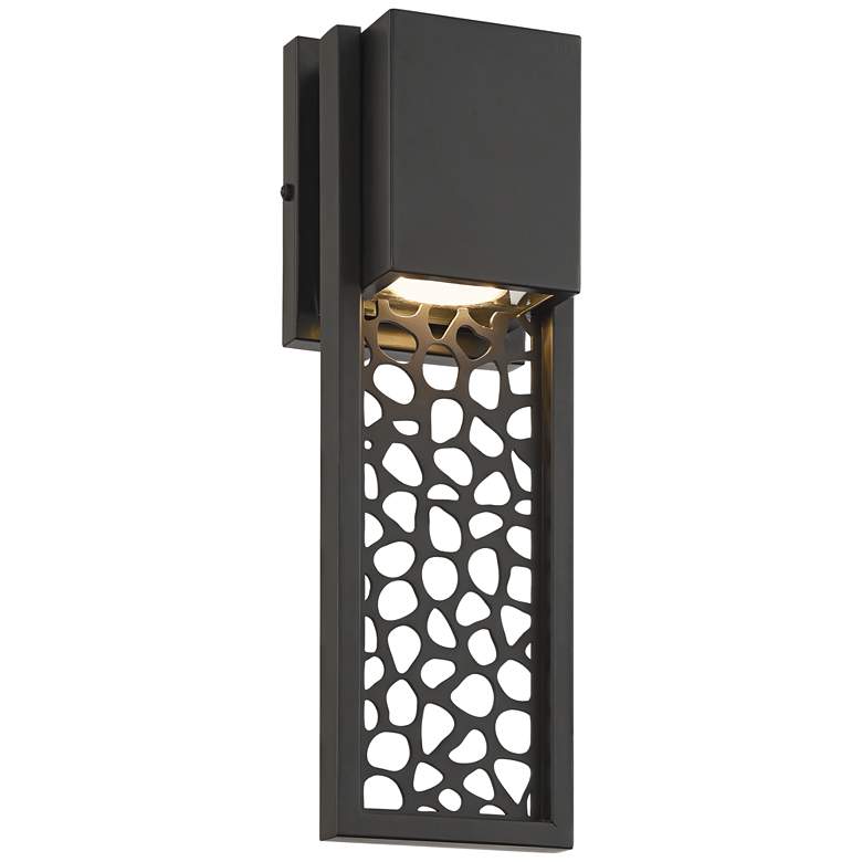 Image 1 Possini Euro Miele 16" High Matte Black Outdoor LED Wall Light