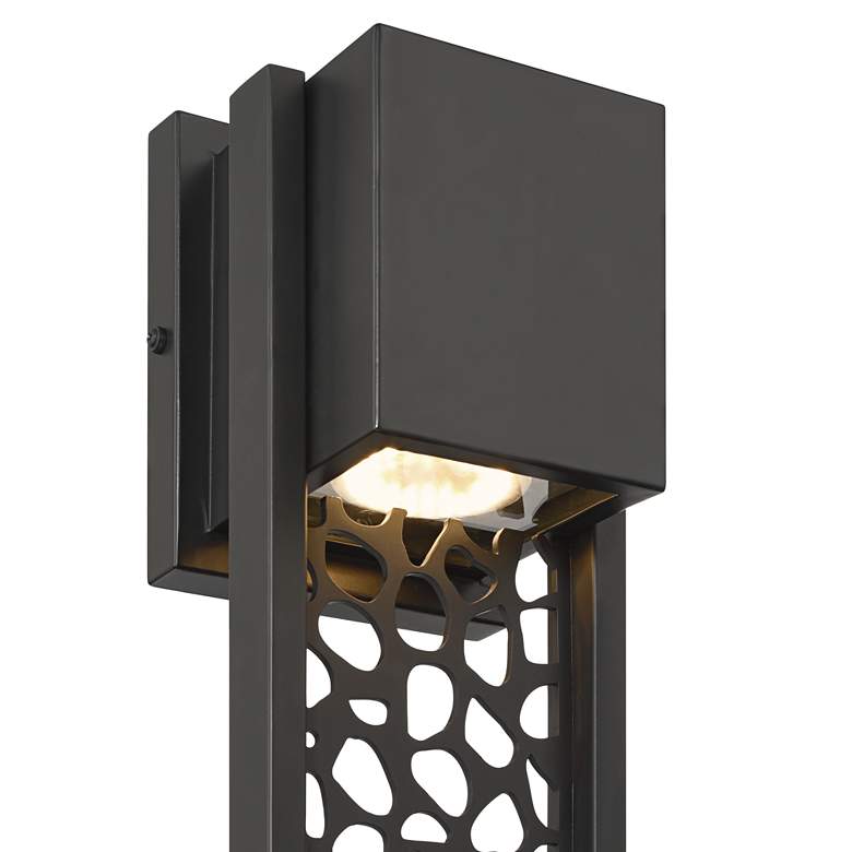 Image 2 Possini Euro Miele 16" High Matte Black Outdoor LED Wall Light more views