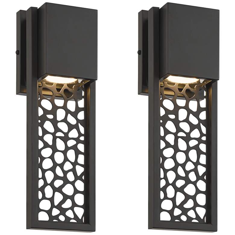 Image 2 Possini Euro Miele 16" High Matte Black Wall Sconce Set of 2