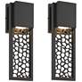 2_Possini Euro Miele 16" High Matte Black Wall Sconce Set of 2