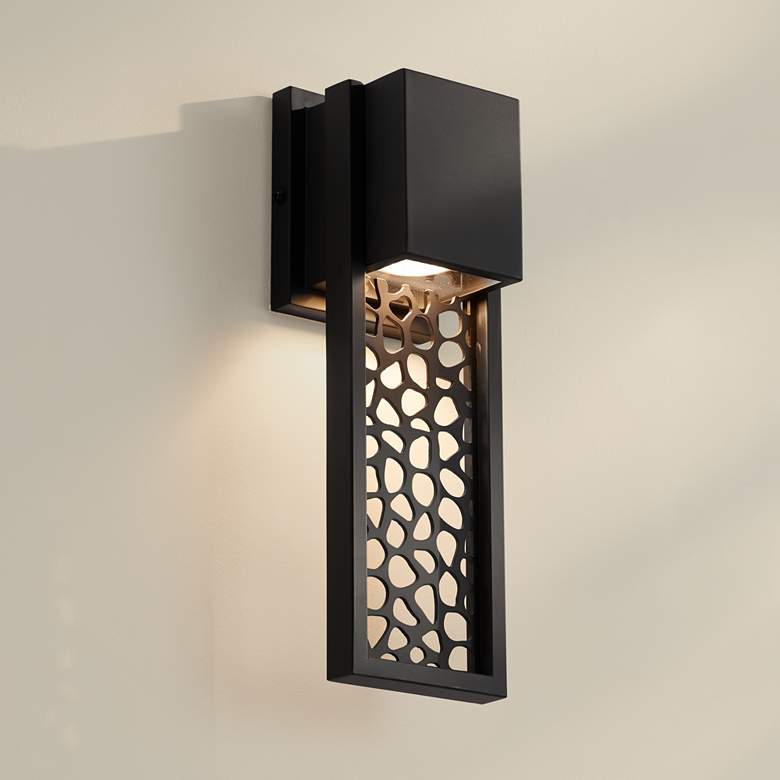 Image 1 Possini Euro Miele 16" High Matte Black Wall Sconce