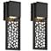 Possini Euro Miele 16"H Matte Black Outdoor LED Wall Light Set of 2