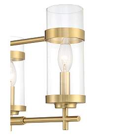 Image4 of Possini Euro Mikel 42" Wide Gold Modern 6-Light Linear Island Pendant more views