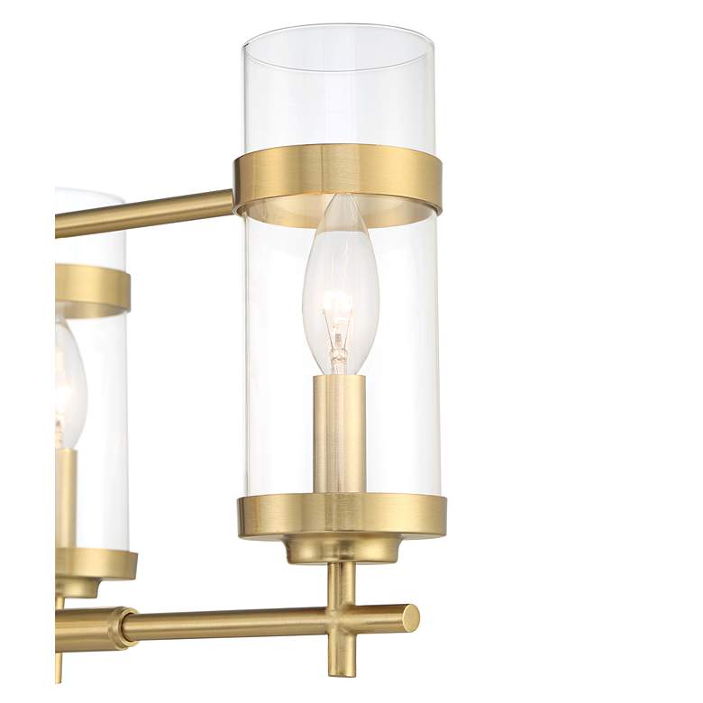 Image 4 Possini Euro Mikel 42" Wide Gold Modern 6-Light Linear Island Pendant more views
