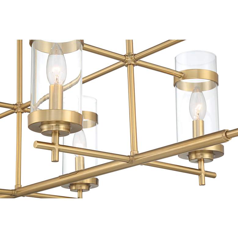Image 5 Possini Euro Mikel 42" Wide Gold Modern 6-Light Linear Island Pendant more views