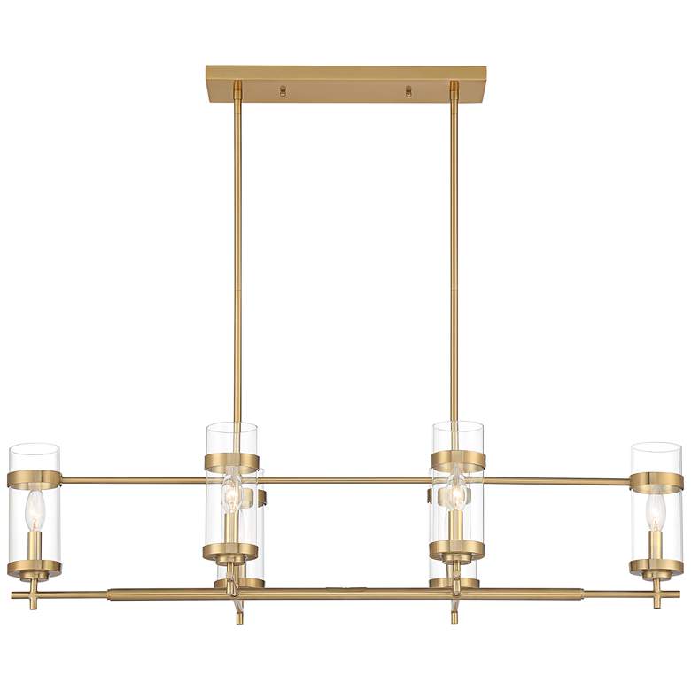 Image 7 Possini Euro Mikel 42" Wide Gold Modern 6-Light Linear Island Pendant more views