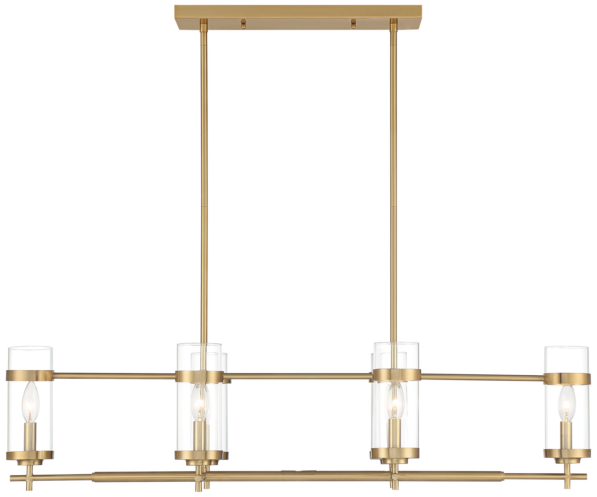 Possini Euro Mikel 42" Wide Gold Modern 6-Light Linear Island Pendant in scene