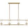 Possini Euro Mikel 42" Wide Gold Modern 6-Light Linear Island Pendant in scene