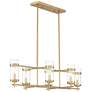 Possini Euro Mikel 42" Wide Gold Modern 6-Light Linear Island Pendant in scene