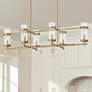 Possini Euro Mikel 42" Wide Gold Modern 6-Light Linear Island Pendant in scene