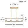Possini Euro Mikel 42" Wide Gold Modern 6-Light Linear Island Pendant in scene