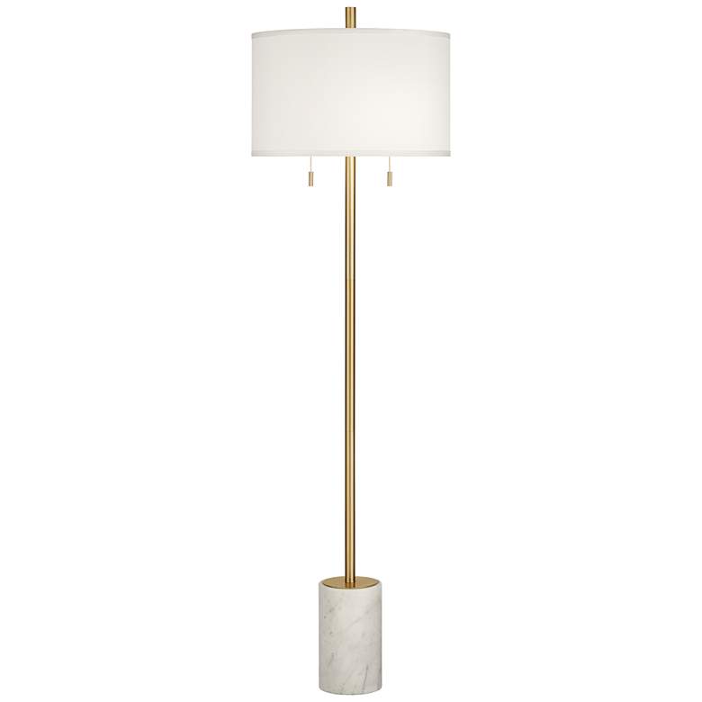 Image 2 Possini Euro Milan 64 inch Gold Finish Modern Floor Lamp with Marble Base