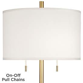 Image3 of Possini Euro Milan 64" Gold Finish Modern Floor Lamp with Marble Base more views