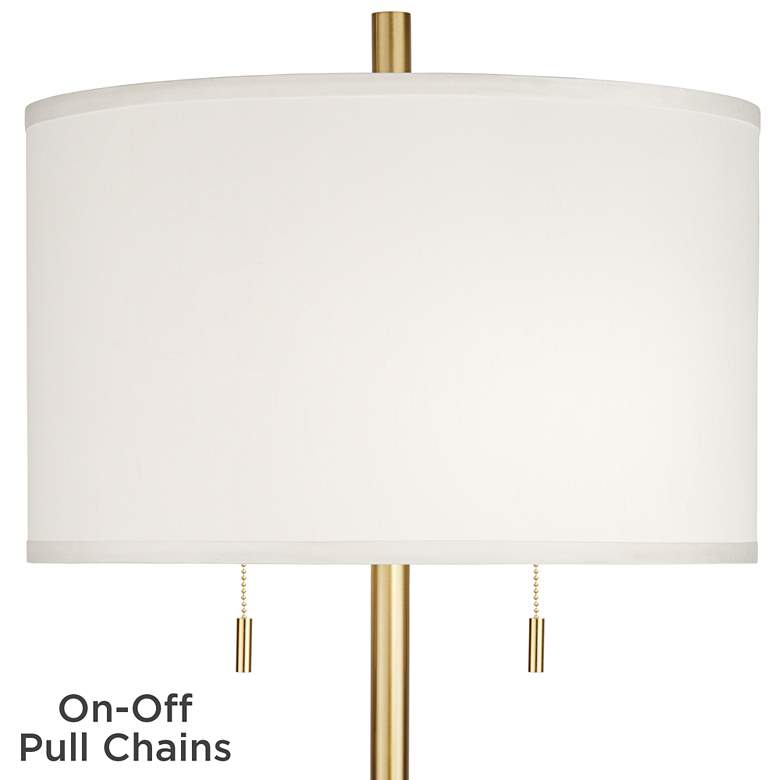 Image 3 Possini Euro Milan 64 inch Gold Finish Modern Floor Lamp with Marble Base more views