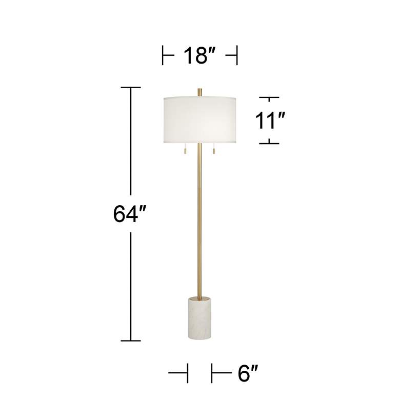 Image 7 Possini Euro Milan 64" Gold Finish Modern Floor Lamp with Marble Base more views