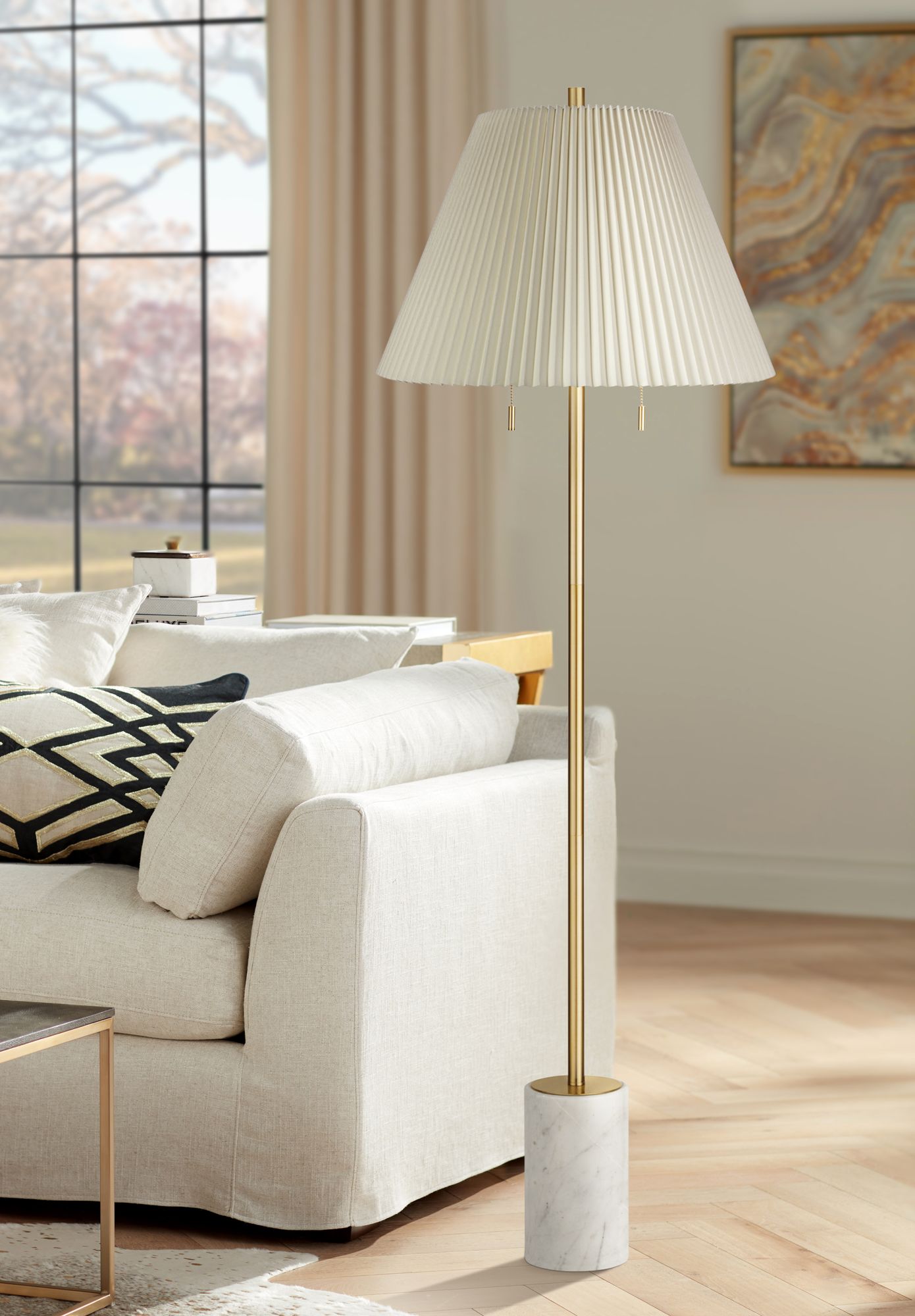 Gold and marble floor hot sale lamp