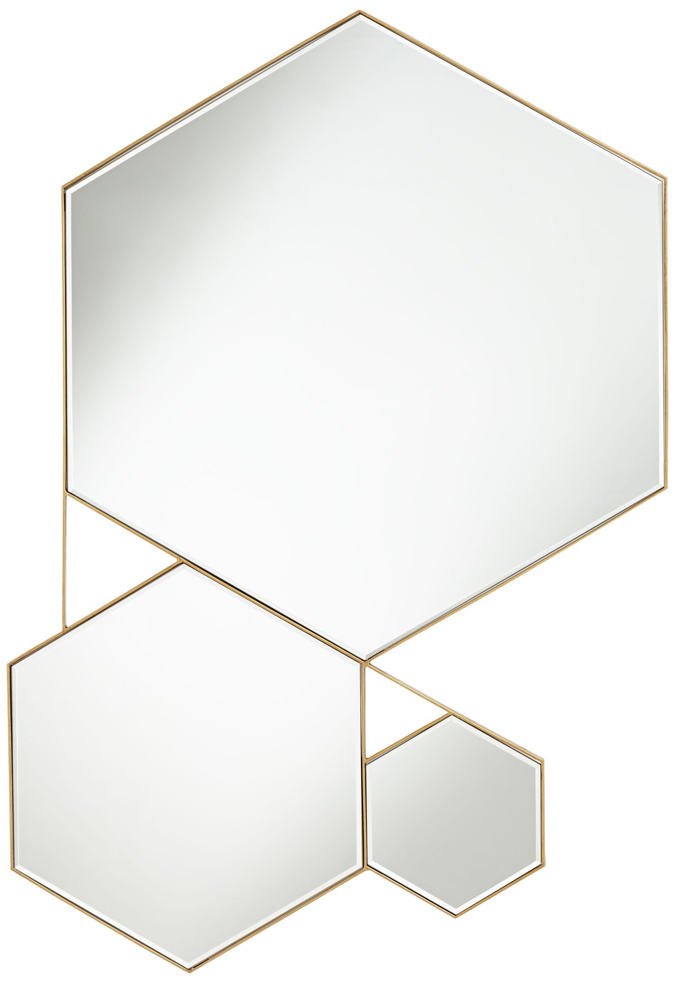 Possini Euro Milani 29" x 42" Gold Geometric Wall Mirror
