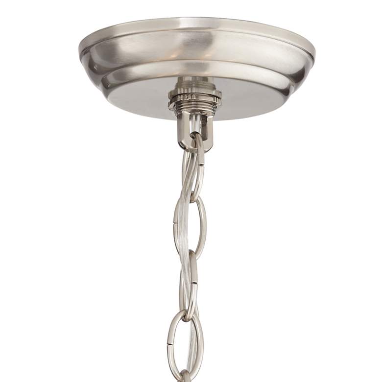 Image 6 Possini Euro Milbury 24 inch Wide Five Light Satin Nickel Chandelier more views