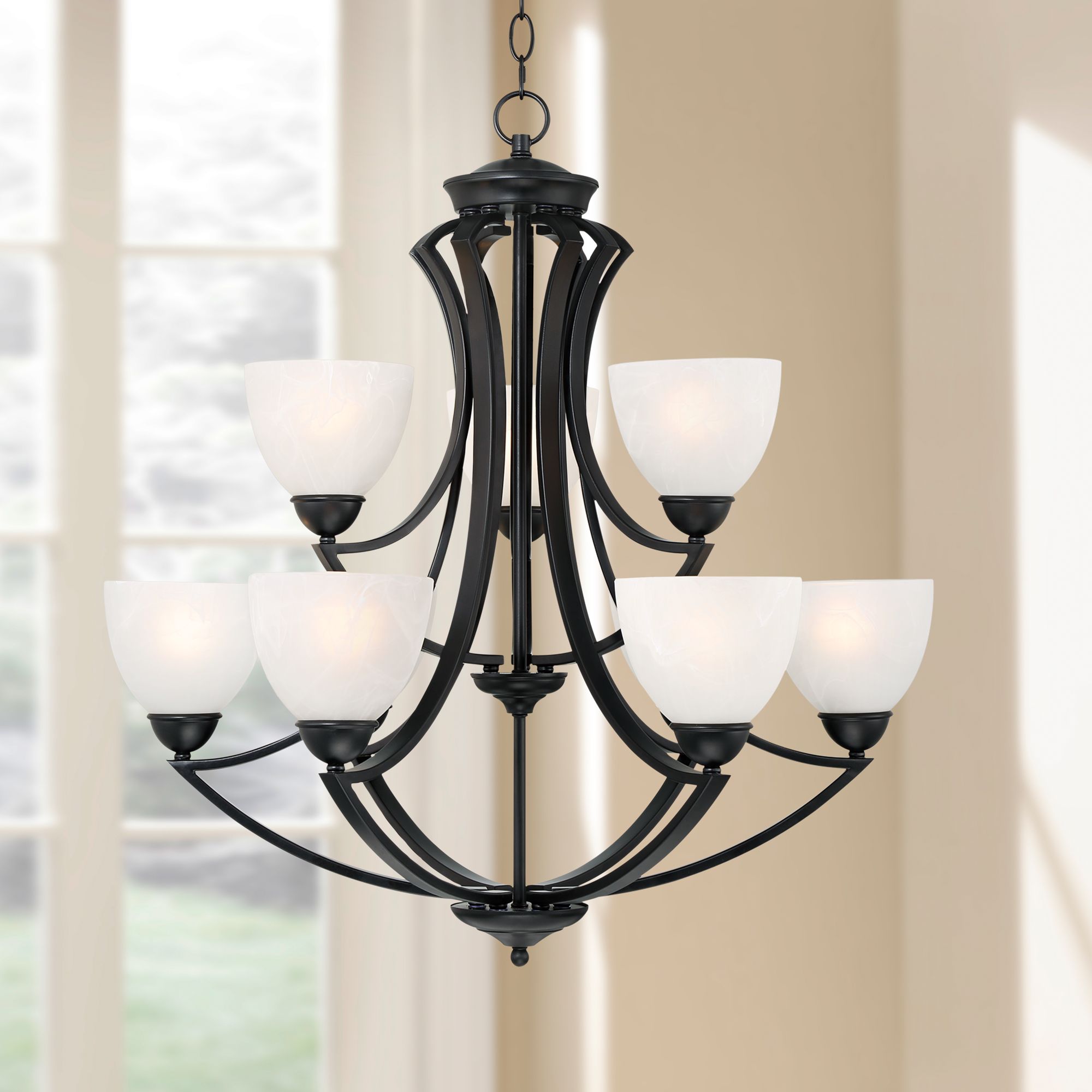 black 9 light chandelier