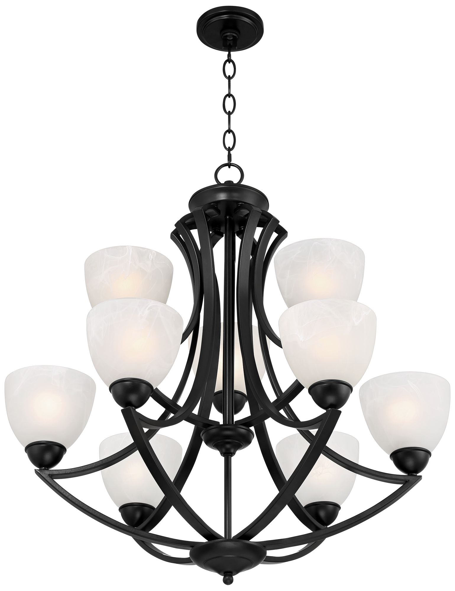 Possini Euro Milbury 29 1/2" Wide Black 9Light Chandelier 105D0