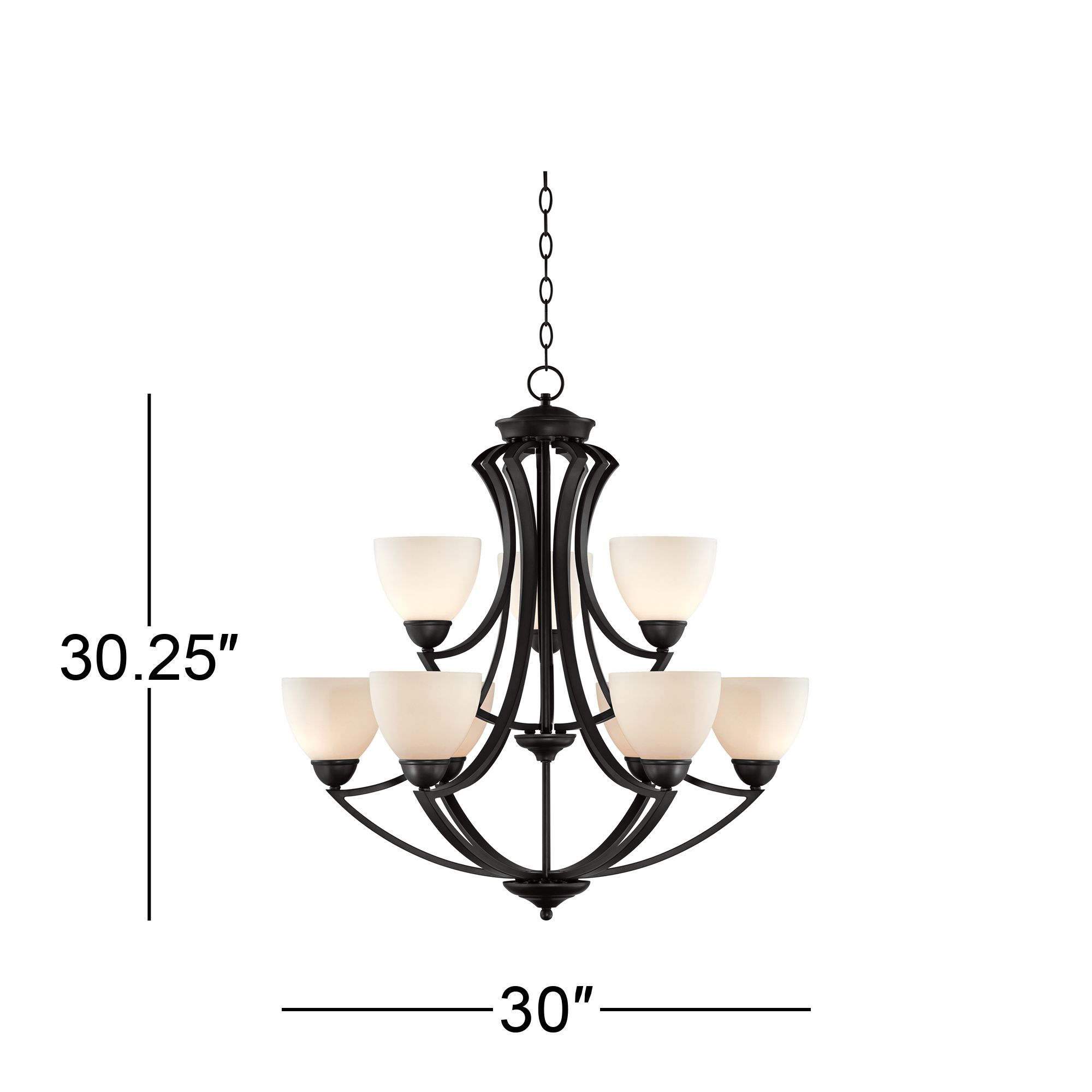 Image 6 Possini Euro Milbury 30" Wide Dark Bronze 9-Light Chandelier more views