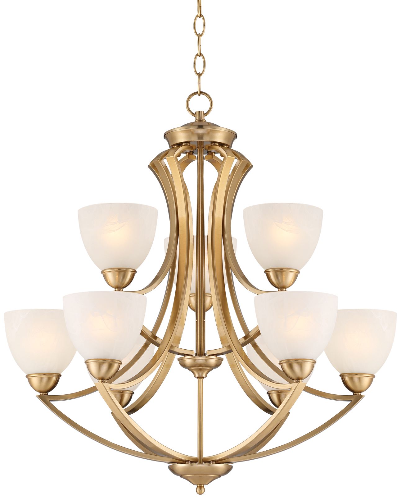 Possini Euro Milbury 30" Wide Soft Gold 9-Light 2-Tier Chandelier