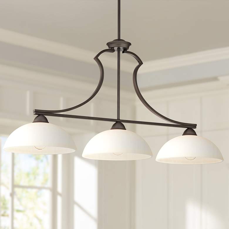 Image 1 Possini Euro Milbury 40 1/4" Bronze Kitchen Island Light Chandelier