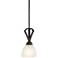 Possini Euro Milbury 6" Wide Bronze White Glass Mini Pendant