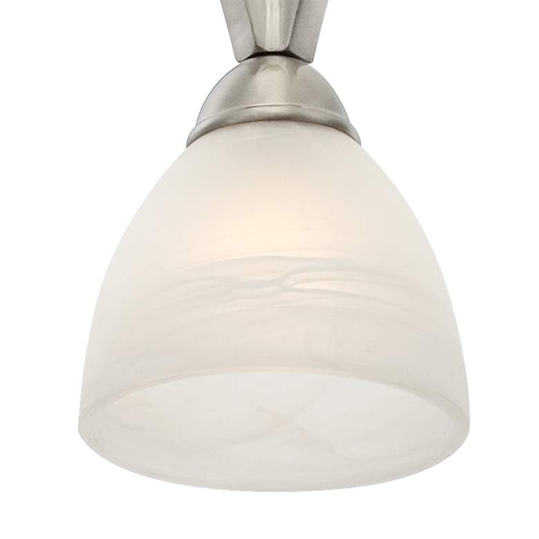 Image 4 Possini Euro Milbury 6 inch Wide Satin Nickel and White Glass Mini Pendant more views