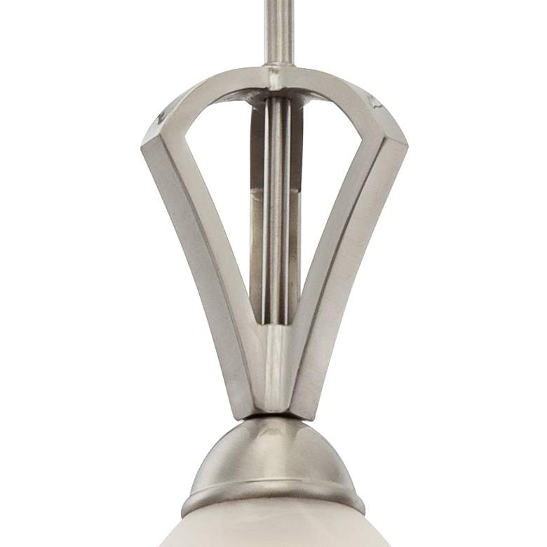 Image 5 Possini Euro Milbury 6 inch Wide Satin Nickel and White Glass Mini Pendant more views