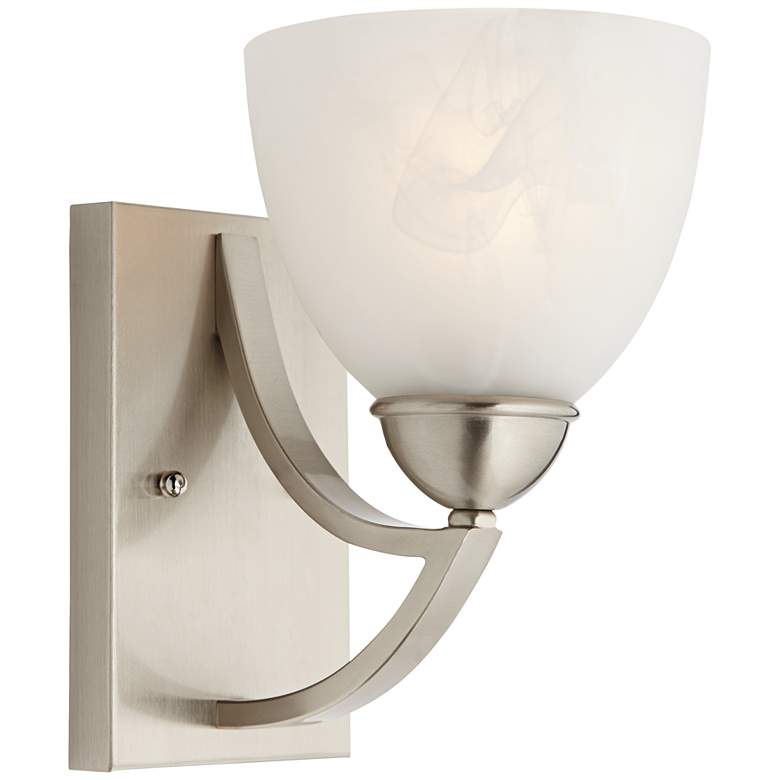 Image 1 Possini Euro Milbury 9" High Marbleized Glass Wall Sconce