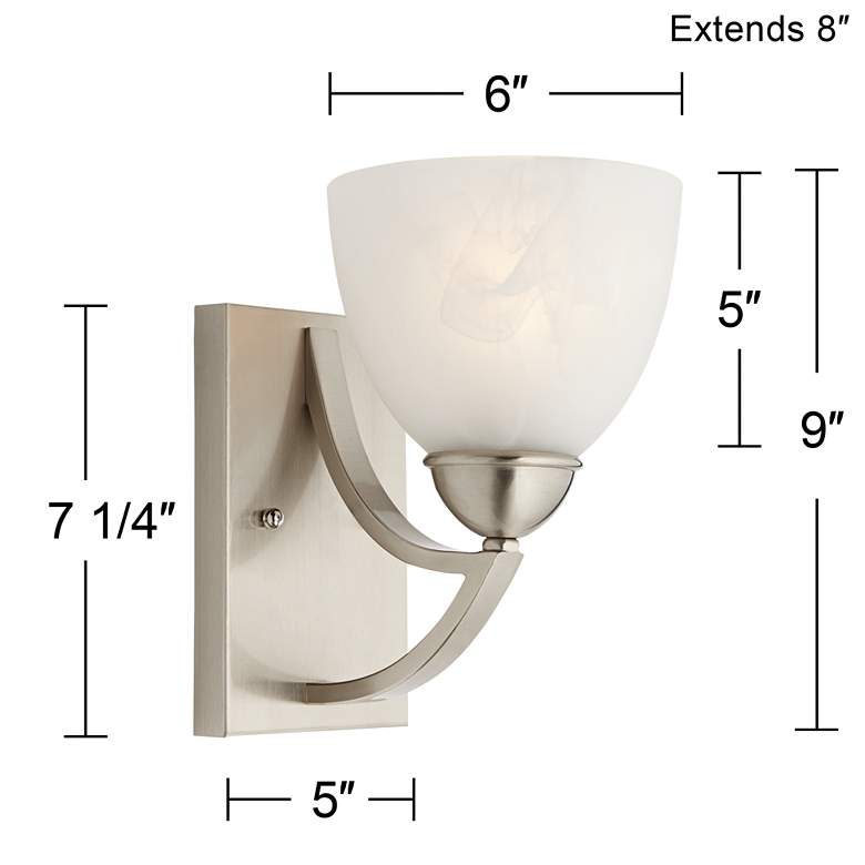 Image 7 Possini Euro Milbury 9 inch High Marbleized Glass Wall Sconce more views