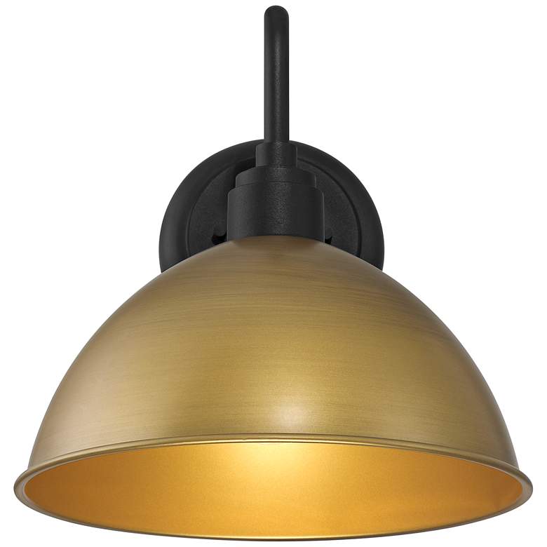 Image 6 Possini Euro Miles 12 1/2" High Black and Gold Outdoor Wall Light more views