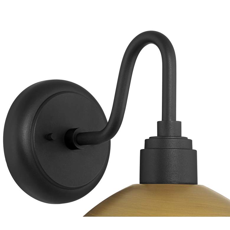Image 3 Possini Euro Miles 12 1/2"H Black and Gold Outdoor Wall Light Set of 2 more views